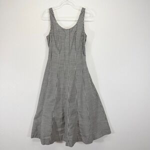 A New Day NWT Gingham Corset Midi A-Line Black White Dress with Pockets Size 2